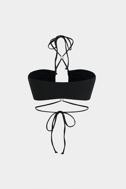 Maillot de bain bikini 3 pièces avec ceinture et pareo transparent