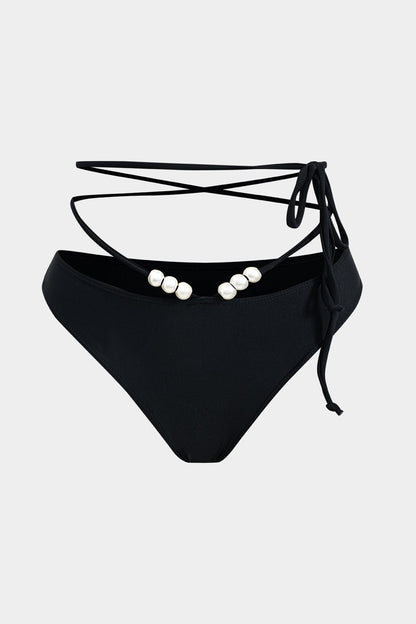 Maillot de bain bikini 3 pièces avec ceinture et pareo transparent
