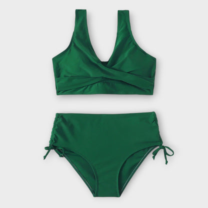 Ensemble Bikini Femme Taille Haute Style Élégant Plage