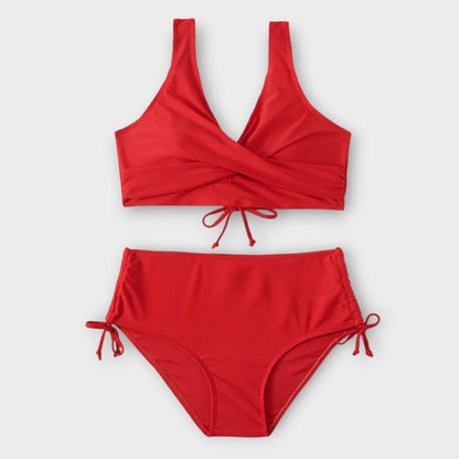Ensemble Bikini Femme Taille Haute Style Élégant Plage