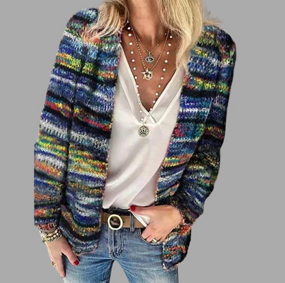 Cardigan Femme Coloré Rayé Doux