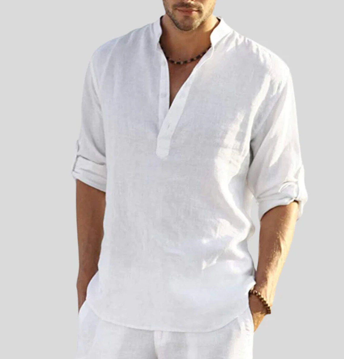Chemise Homme Lin Naturel Légère et Respirante