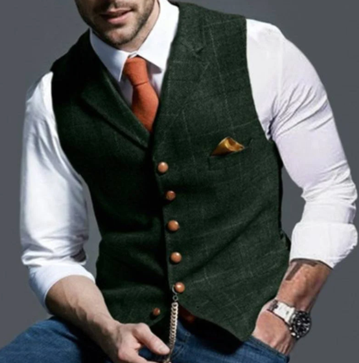 Gilet Homme Confortable Coupe Ajustée Superposition