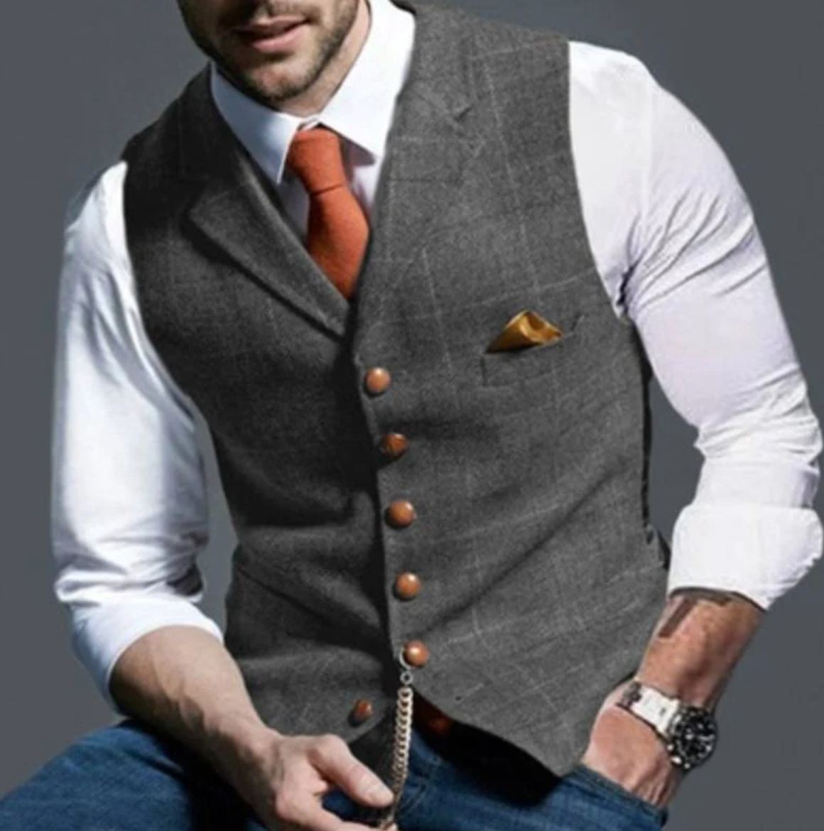 Gilet Homme Confortable Coupe Ajustée Superposition