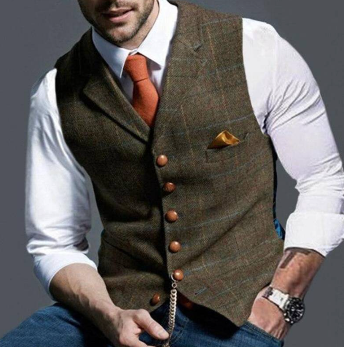 Gilet Homme Confortable Coupe Ajustée Superposition