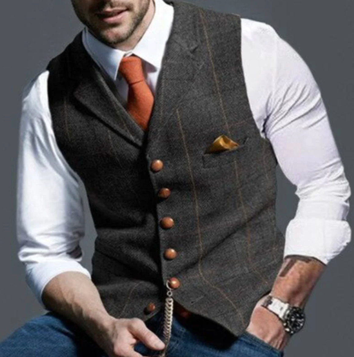 Gilet Homme Confortable Coupe Ajustée Superposition