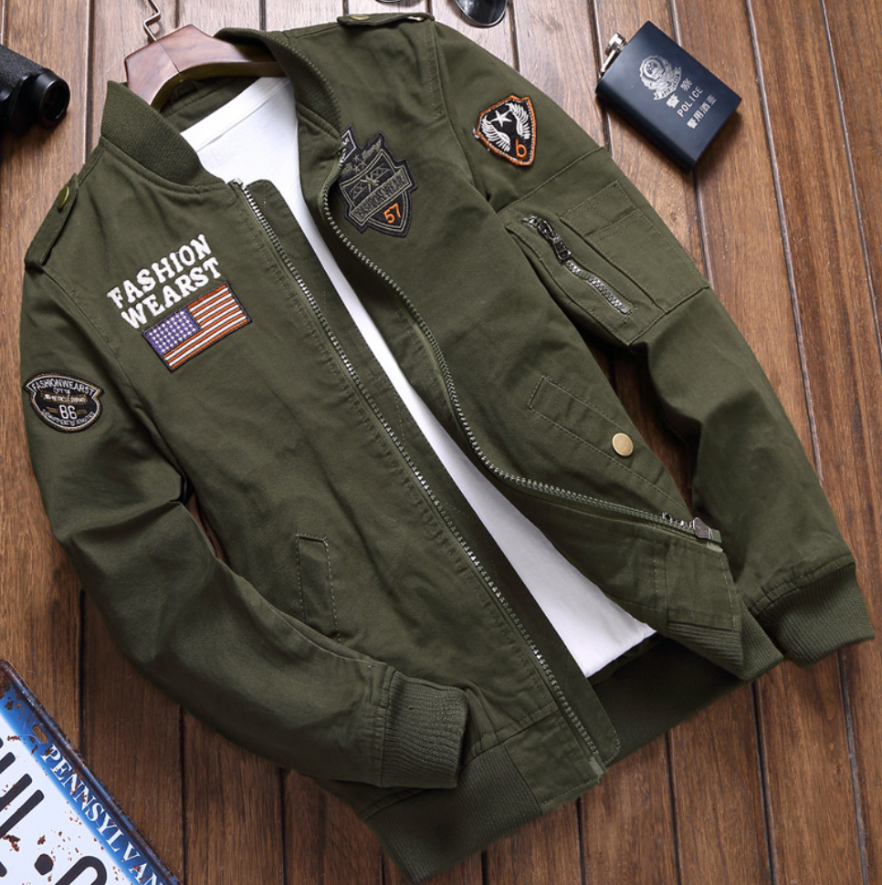 Veste Homme Streetwear Militaire Noir