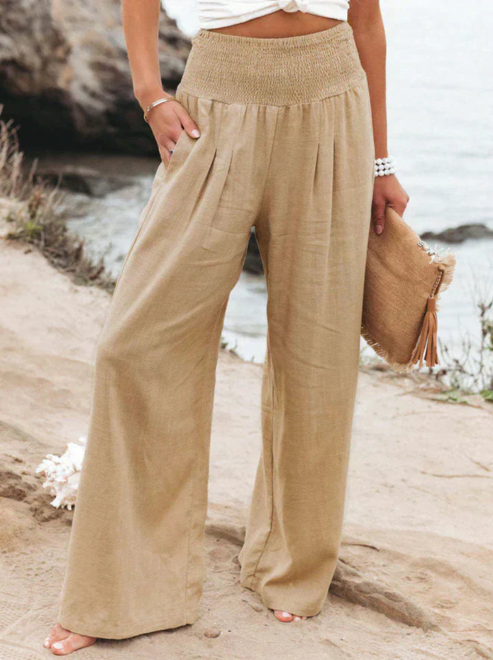 Pantalon Femme Élégant en Lin de Luxe Couleurs Tendances