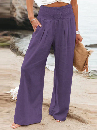 Pantalon Femme Élégant en Lin de Luxe Couleurs Tendances
