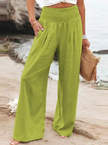 Pantalon Femme Élégant en Lin de Luxe Couleurs Tendances