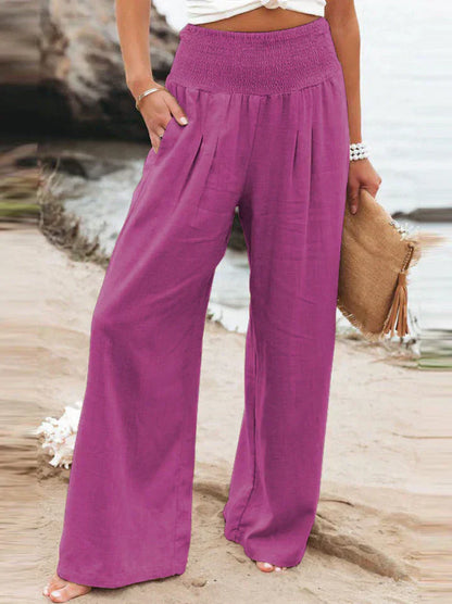 Pantalon Femme Élégant en Lin de Luxe Couleurs Tendances