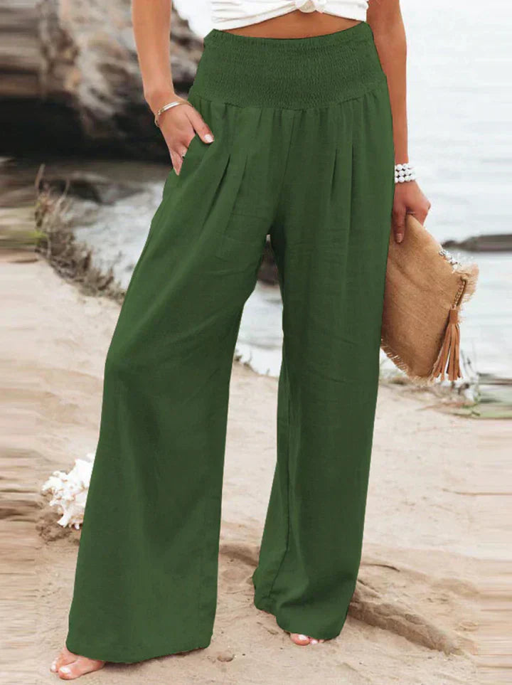 Pantalon Femme Élégant en Lin de Luxe Couleurs Tendances