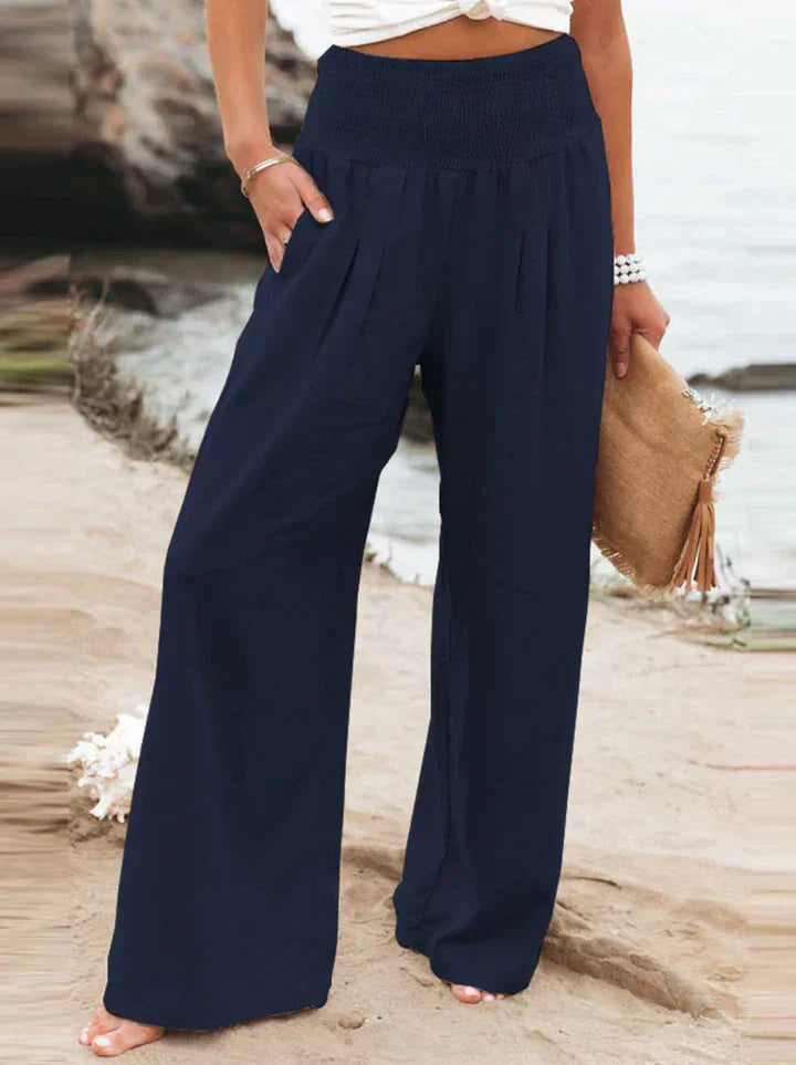 Pantalon Femme Élégant en Lin de Luxe Couleurs Tendances