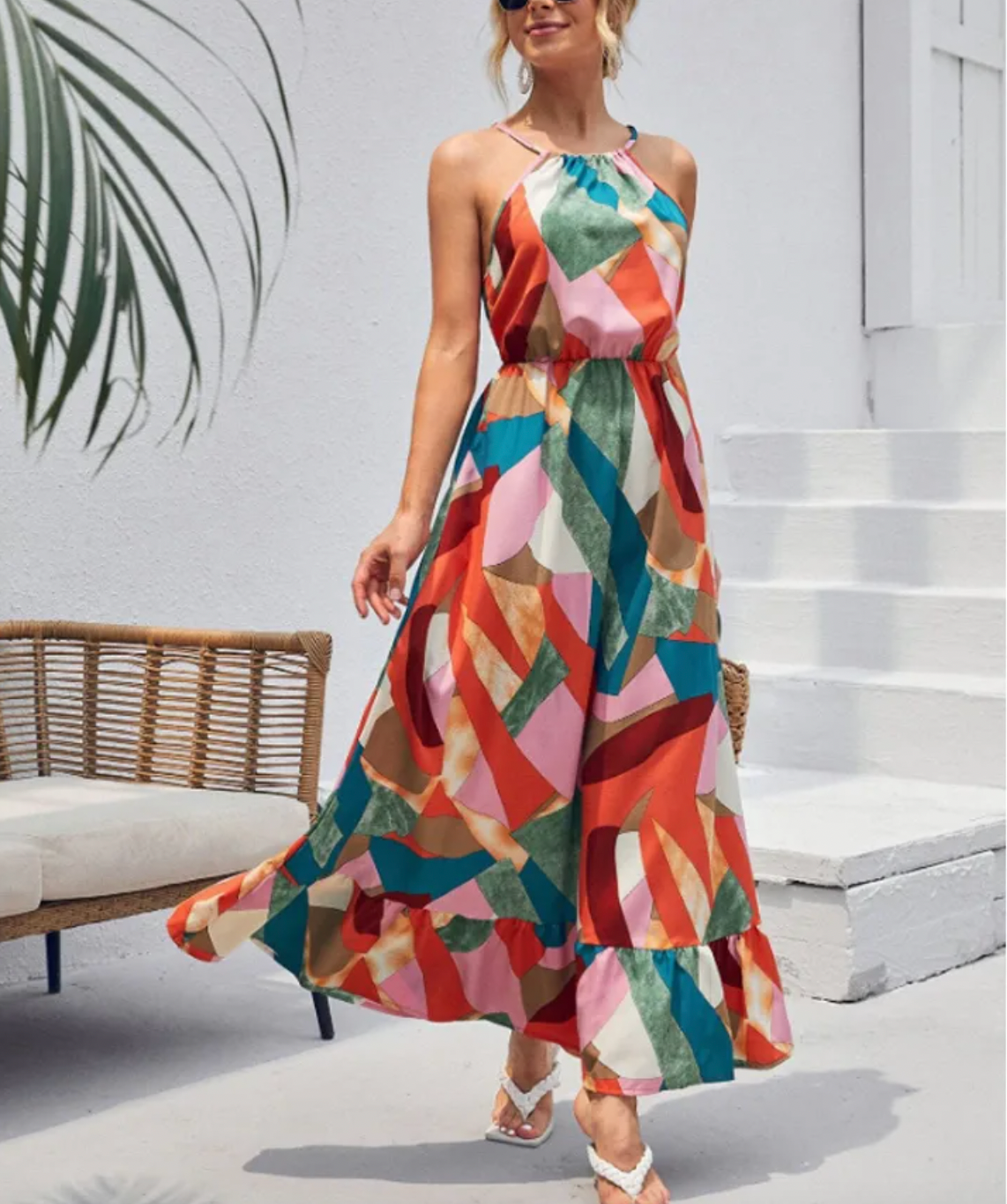 Robe Été Mi-Longue en Jersey Élastique Femme - PanierRoyale