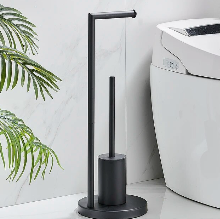 Support de Papier Toilette Moderne avec Brosse Intérieure - PanierRoyale