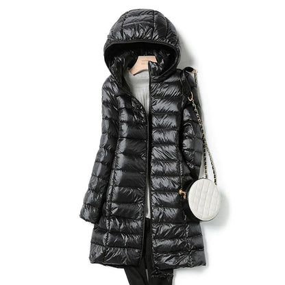 Veste Matelassée D’Hiver Avec Capuche Pour Femme | Longue