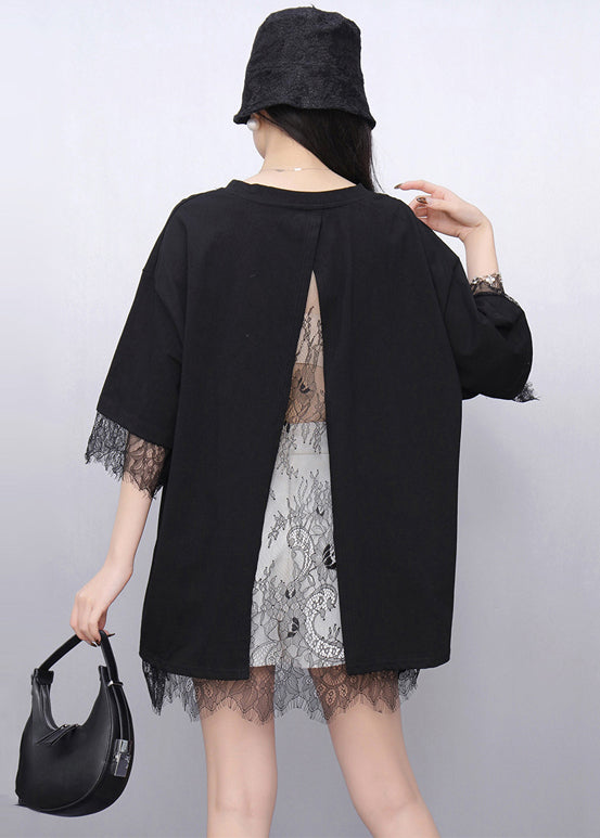 Grand débardeur noir en dentelle pour femme été - EasyApparels