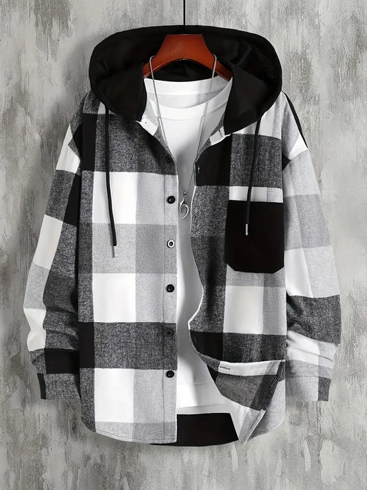 Veste à Capuche Carreaux Douce et Confortable