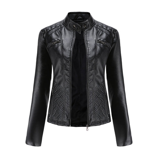 Veste Cuir Féminine Éclair Élégante - PanierRoyale