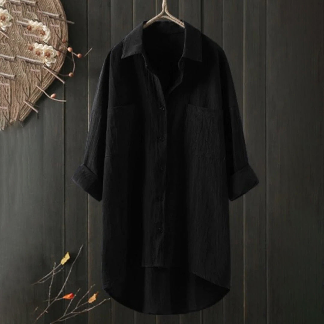Chemise Homme Noir Élégant Manches Longues - PanierRoyale