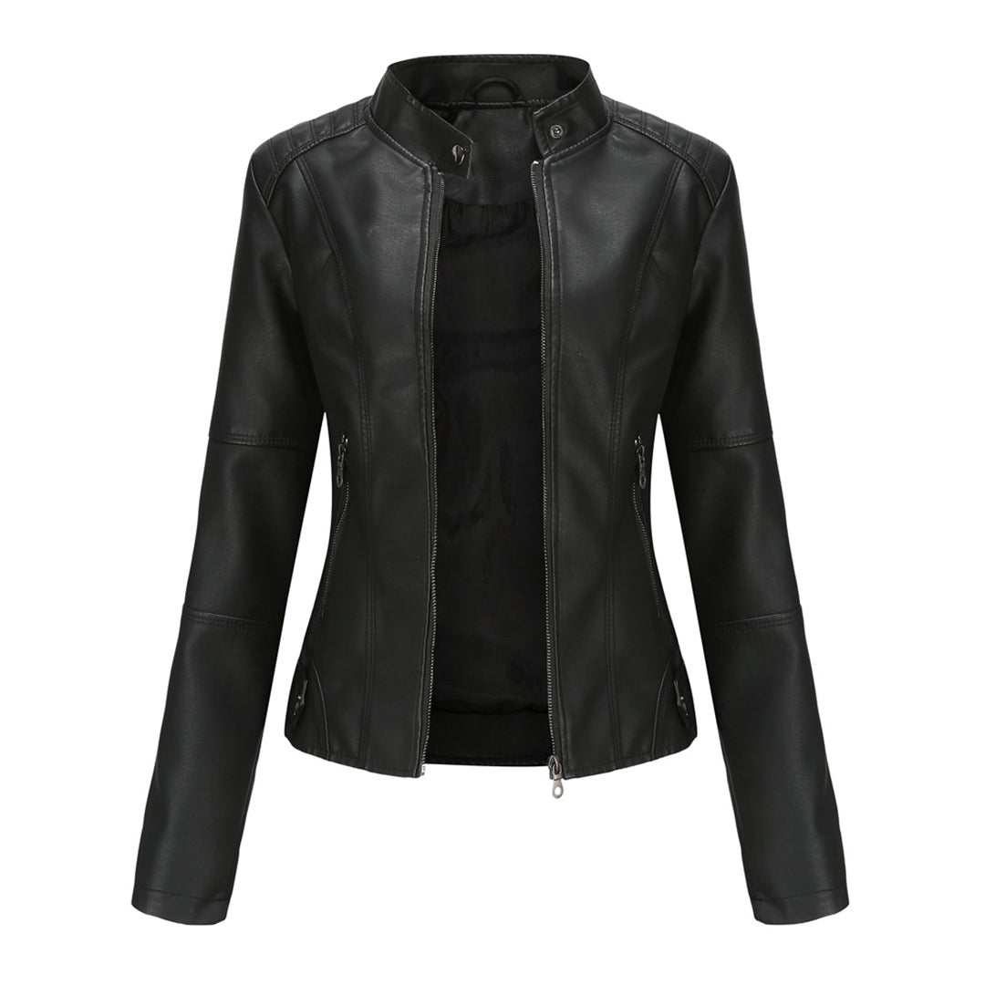 Blouson Femme Cuir Fermeture Éclair Avant - BerlinGlamour