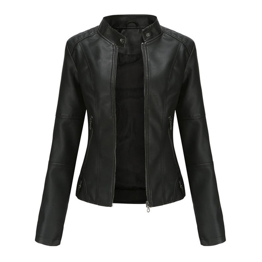 Blouson Femme Cuir Fermeture Éclair Avant - BerlinGlamour