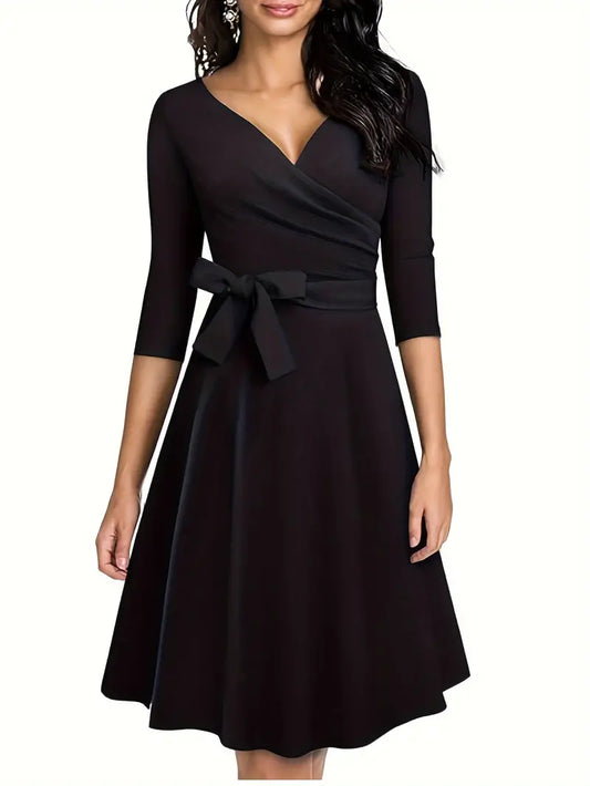 Robe Été Femme Décontractée - Robe Florale Évasée Manches Courtes - PanierRoyale