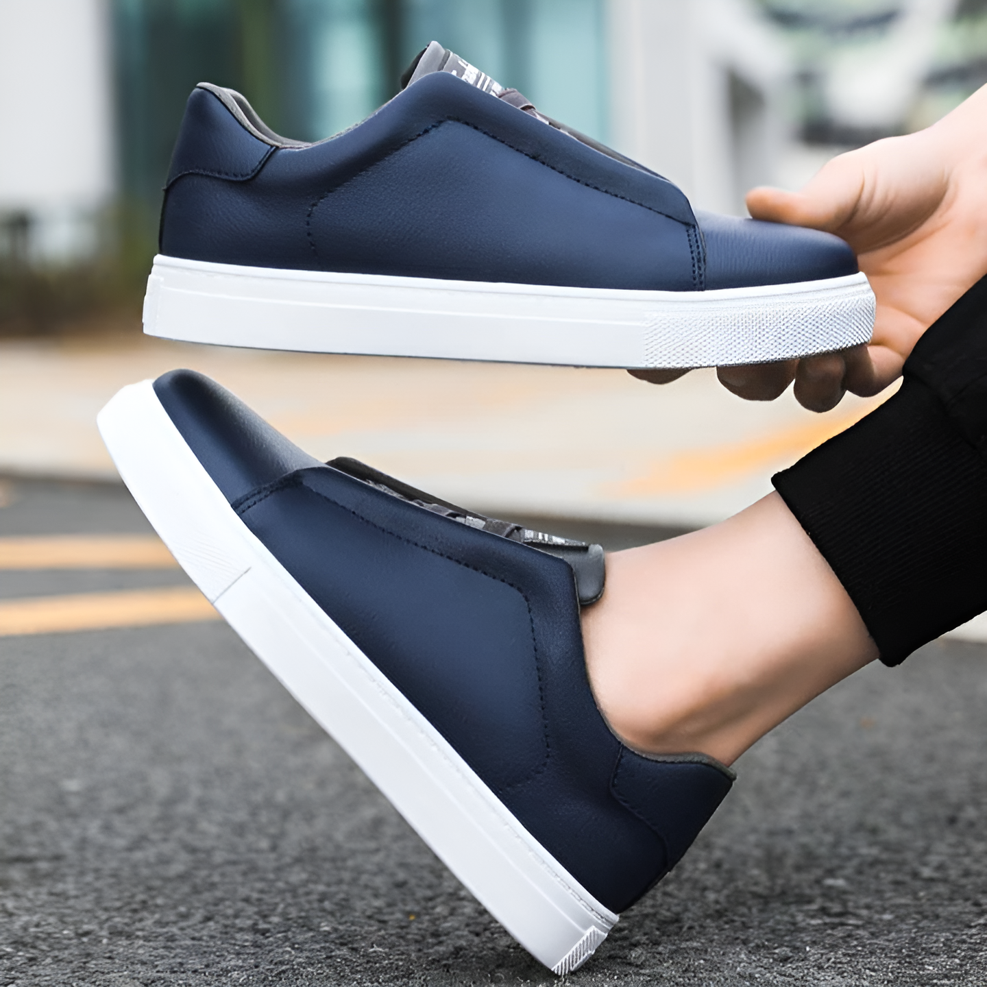 Baskets Homme Blanc Cuir de Qualité