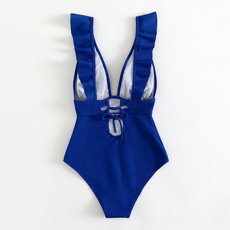 Maillot de Bain Féminin avec Bretelles Fines et Dentelle