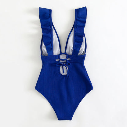 Maillot de Bain Féminin avec Bretelles Fines et Dentelle