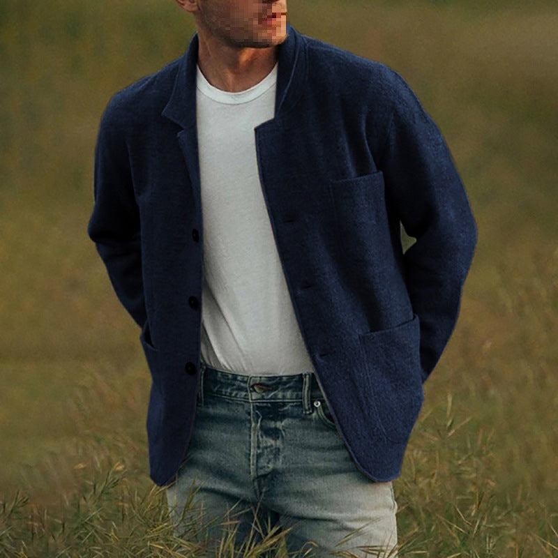 Veste Homme Élégante en Tissu Texturé avec Fermeture Éclair