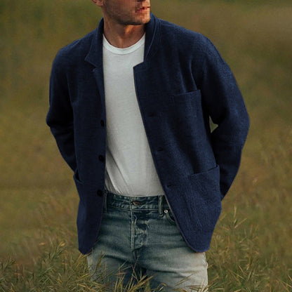 Veste Homme Élégante en Tissu Texturé avec Fermeture Éclair