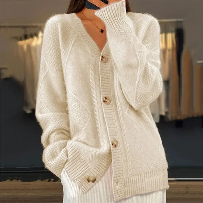 Cardigan Long Femme Hiver Doux