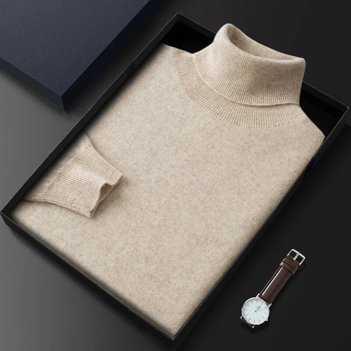 Pull en Cashmere Homme Col Roulé Luxe