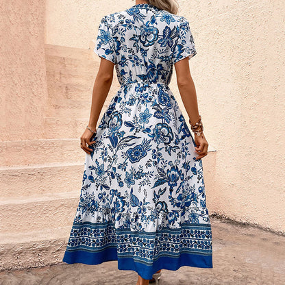 Lotte™ – Robe d'Été Femme Longue Fluide et Chic en Bleu Élégant-2