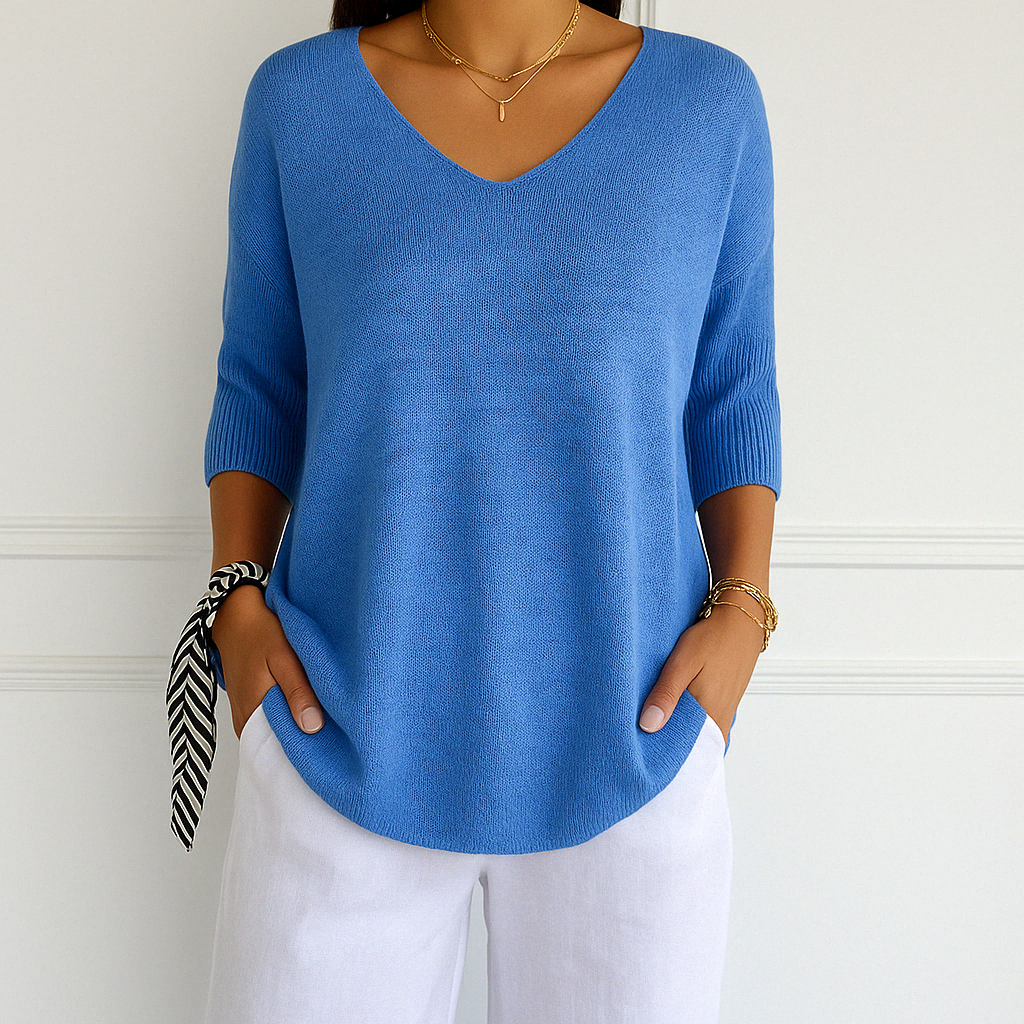 Pull Femme Col V Léger et Confortable