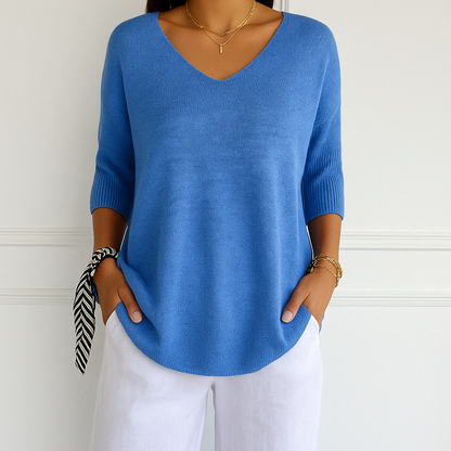 Pull Femme Col V Léger et Confortable