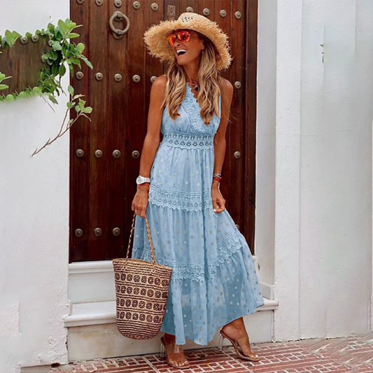 Robe Longue Été pour Femme Fleurs Colorées - PanierRoyale