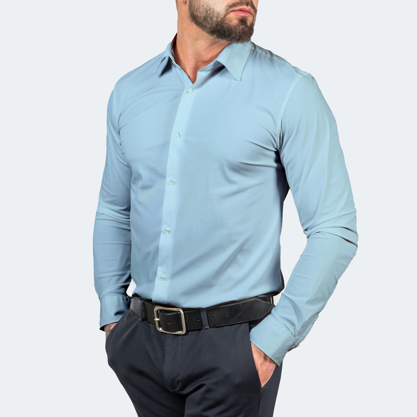 Chemise Homme Taille Slim pour Bureau et Quotidien