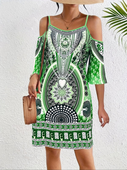 Boheava™ – Robe Bohème Chic Mi-Longue Sans Manche et Fluide Été