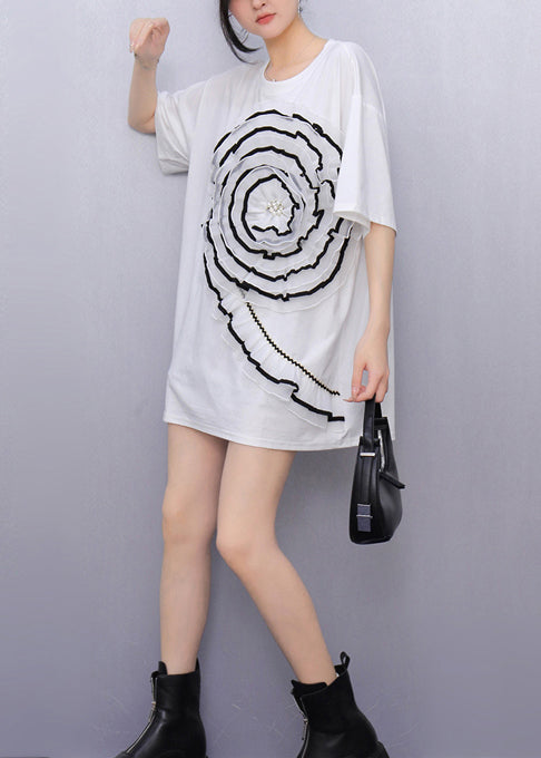 Débardeur femme élégant en coton blanc fleuri pour été - EasyApparels
