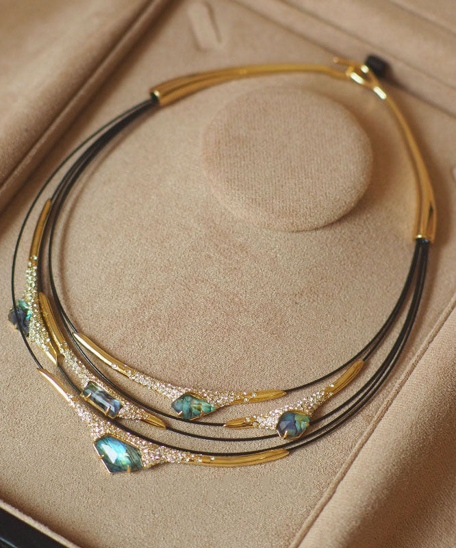 Boho Chic Layered Necklace, Gold Copper Chunky Chain - EasyApparels