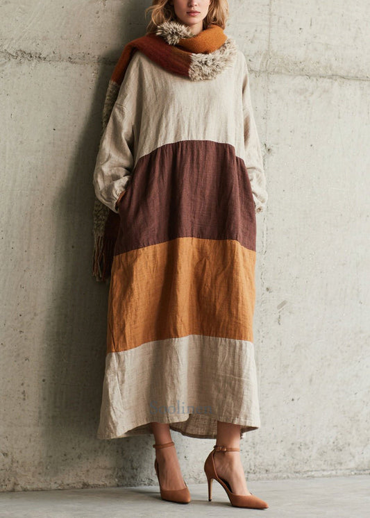 Robe douce en coton patchwork oversize automne - EasyApparels