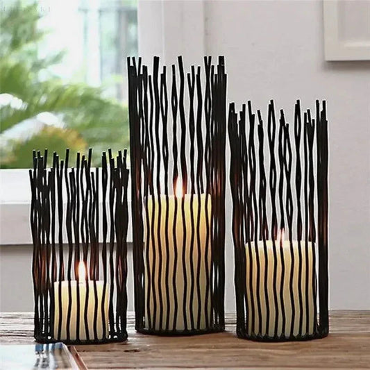 Candélabre Design en Métal avec Bougies - PanierRoyale