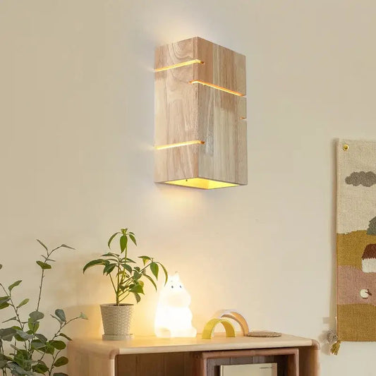 Boitia™ – Applique Murale LED Bois Beige Moderne avec Double Éclairage Chaud/Froid