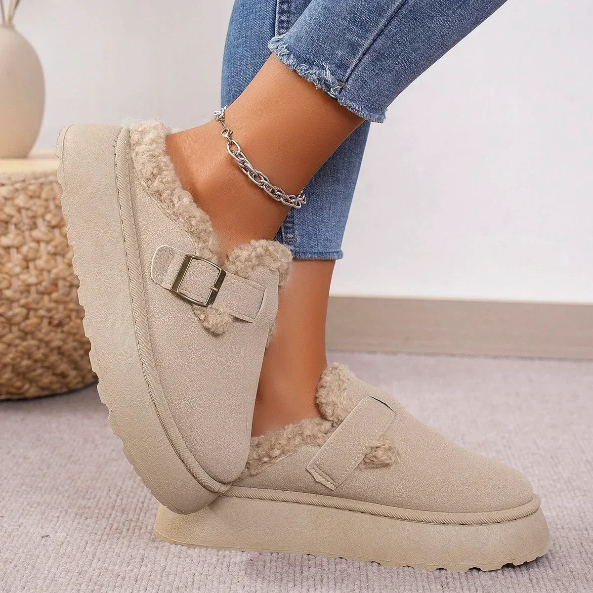 Bottes Hiver Femme Peluche Chaudes et Confortables - PanierRoyale