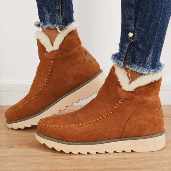 Bottines Femme Fourrure Chaude et Élégante Hiver
