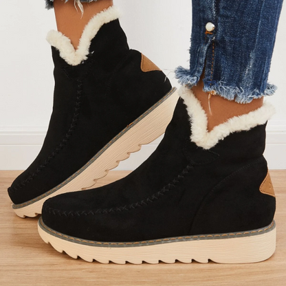 Bottines Femme Fourrure Chaude et Élégante Hiver