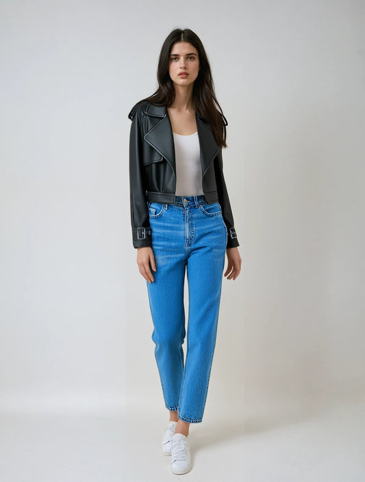 Veste en cuir synthétique femme tendance - BerlinGlamour