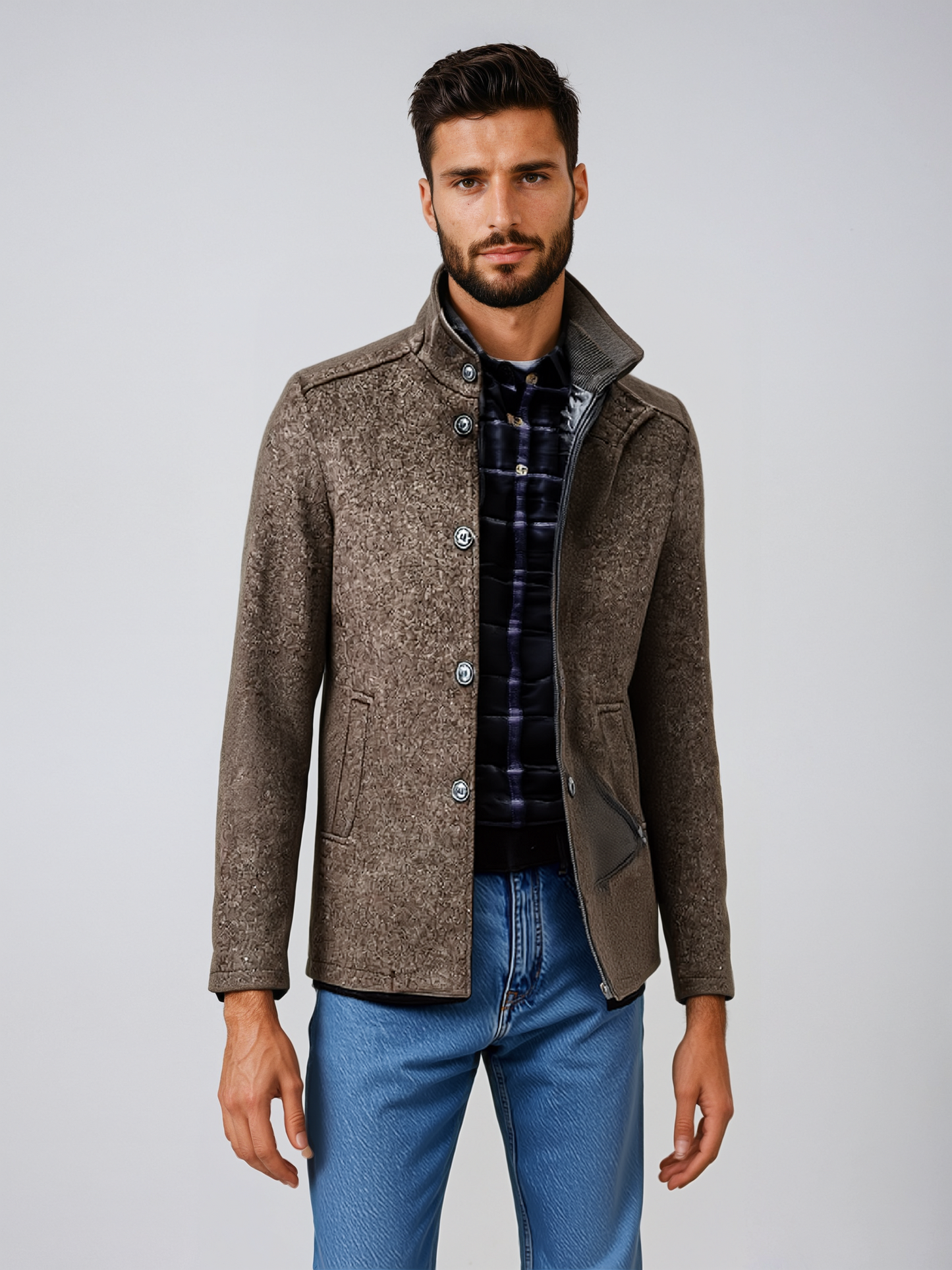 Manteau Homme Hiver Élégant avec Doublure Chaude et Confortable
